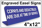 4" x 12" Engraved Easel Tabletop Sign